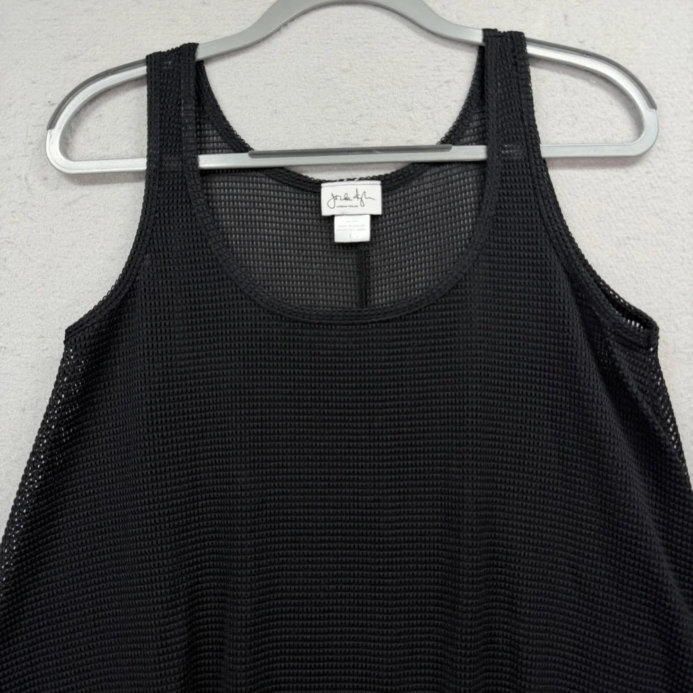 Jordan Taylor Mesh Swim Cover Womens L Black A-Line Scoop Neck Sheer Tank Dress